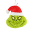 Grinch Plush Head Red Hat Hanging 10cm - Christmas Decorations Brisbane