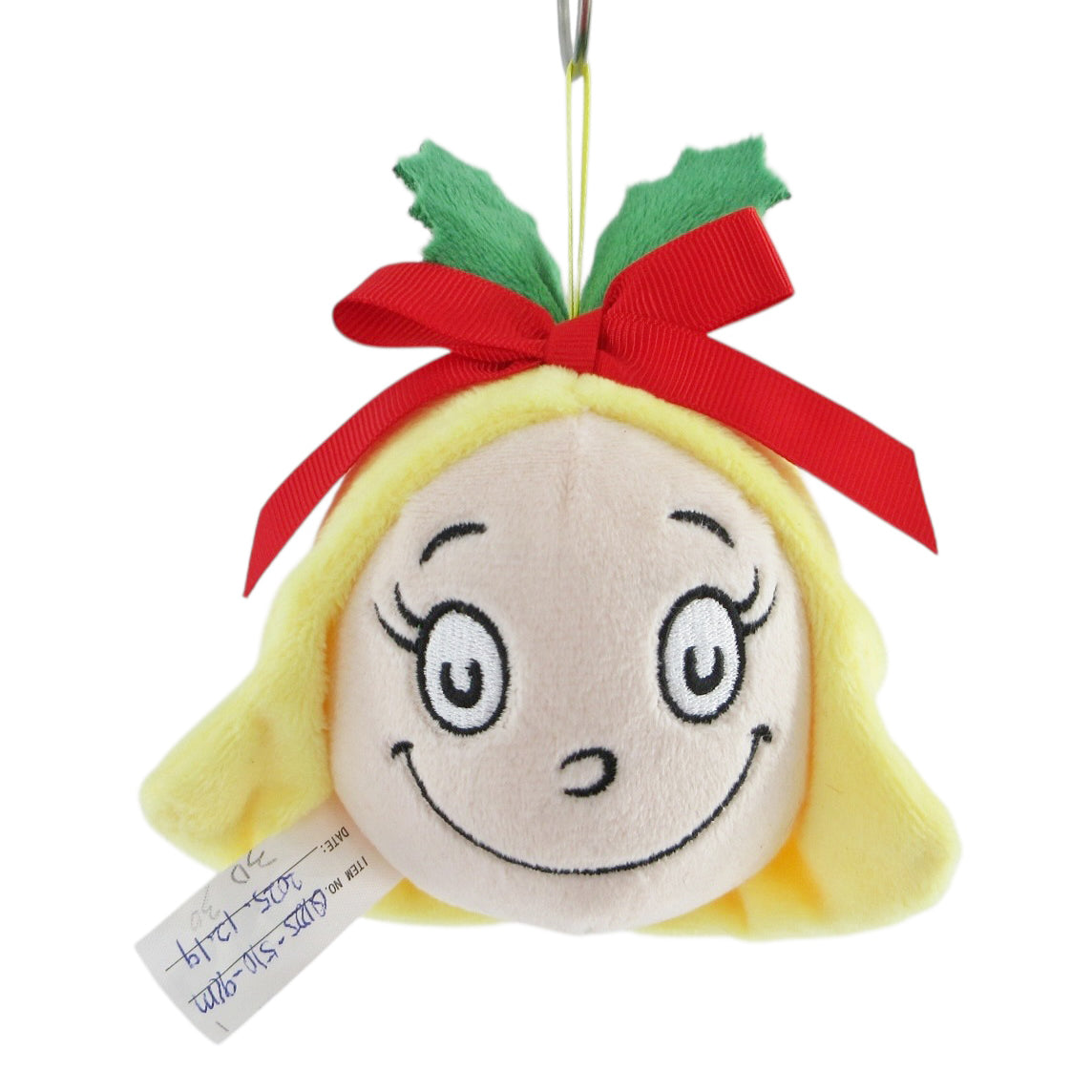 Grinch Cindy Lou Plush Head Hanging 10cm - Christmas Decorations Brisbane
