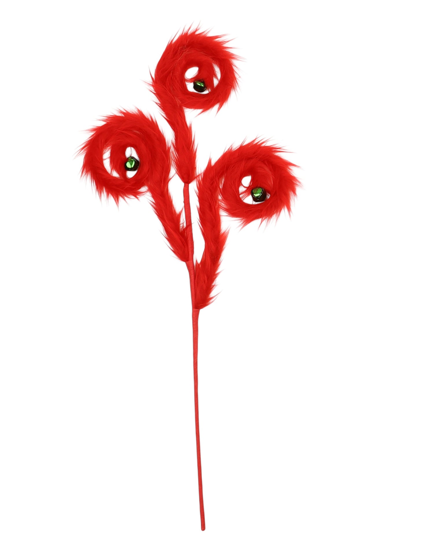 Grinch Fluffy Red Curly Pick 30cm - Christmas Decorations Brisbane