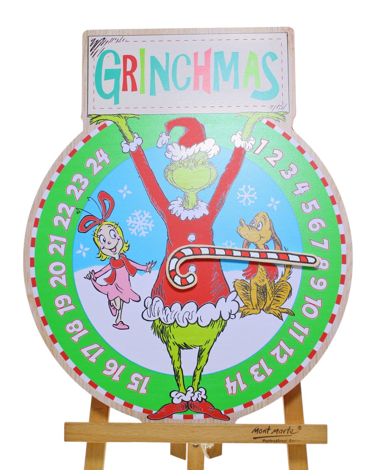 Grinch Count Down Wall Plaque 30cm - Christmas Decorations Brisbane