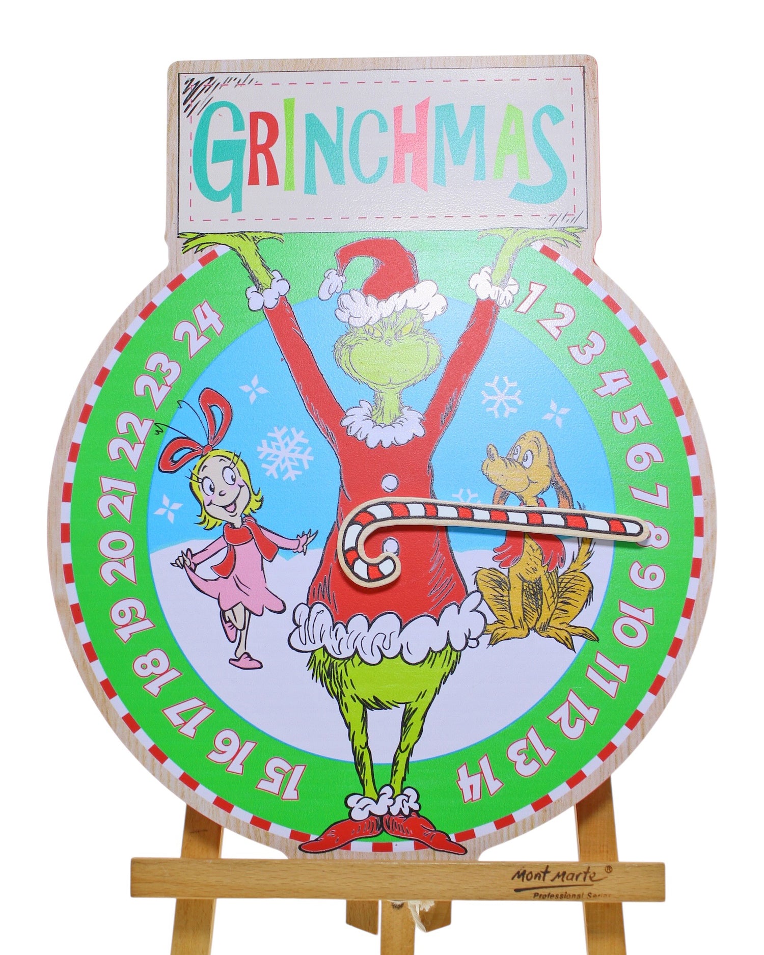 Grinch Count Down Wall Plaque 30cm - Christmas Decorations Brisbane