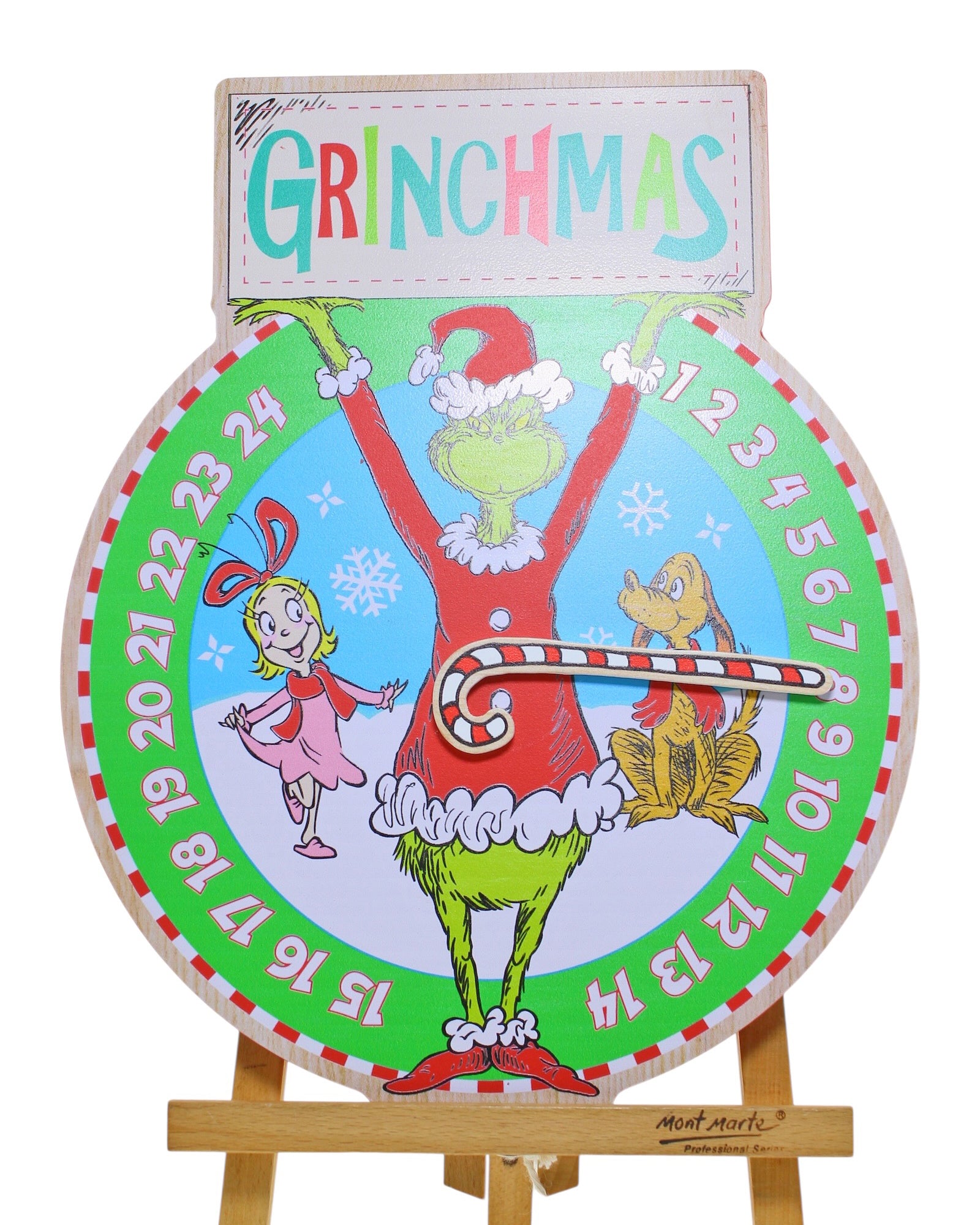 Grinch Count Down Wall Plaque 30cm - Christmas Decorations Brisbane