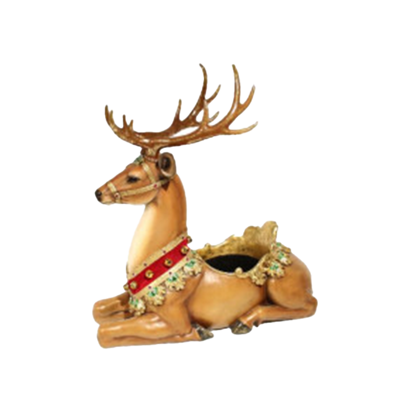 Deer Sitting with Flowerpot 150cm