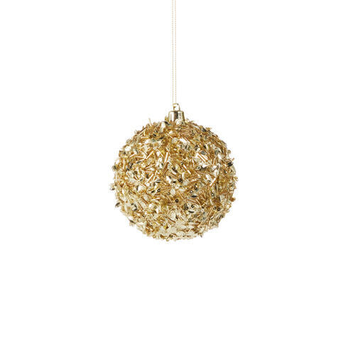 Bauble Gold Glitter 10cm - Christmas Decorations Brisbane
