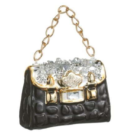 Purse Hanging Ornament Black and Gold 5cm - Christmas Decorations Brisbane