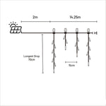 Light Icicle Solar Cool White 14m - Christmas Decorations Brisbane