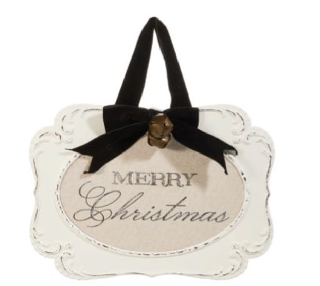 Merry Christmas Frame Black Bow 30cm - Christmas Decorations Brisbane