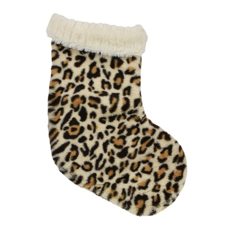 Plush Leopard Print Stocking - Christmas Decorations Brisbane