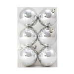 Bauble Shiny Silver 70mm - 12 Pack - Christmas Decorations Brisbane