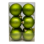 Bauble Matte Lime 70mm - 12 Pack - Christmas Decorations Brisbane