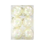 Bauble Iridescent Clear 70mm - 12 Pack [ACR] - Christmas Decorations Brisbane