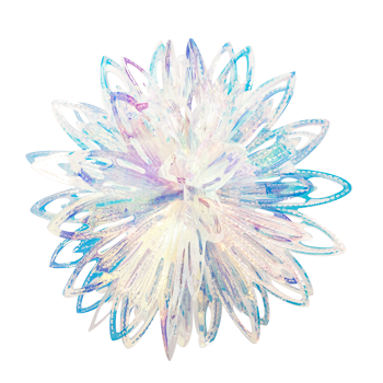 Bauble Flower Iridescent Clear 400mm [ACR] - Christmas Decorations Brisbane