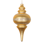 Finial Matte Gold with Gold Glitter - Christmas Decorations Brisbane