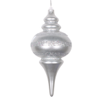 Finial Matte Silver with Silver Glitter 25cm - Christmas Decorations Brisbane