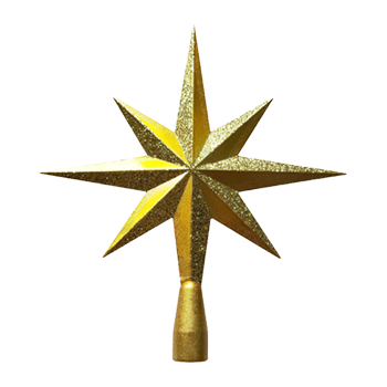 Tree Topper Star Glitter Gold 40cm - Christmas Decorations Brisbane