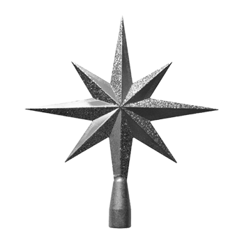 Tree Topper Star Glitter Silver 40cm - Christmas Decorations Brisbane