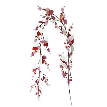Garland Hearts Glitter Red Pink and White 1.83m