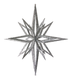 Star 3D Silver Glitter 40cm - Christmas Decorations Brisbane