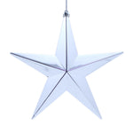 Star 5 Point Shiny Silver 20cm - Christmas Decorations Brisbane