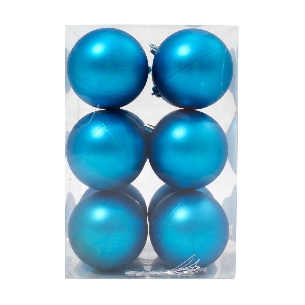 Bauble Matte Aqua 70mm - 12 Pack - Christmas Decorations Brisbane