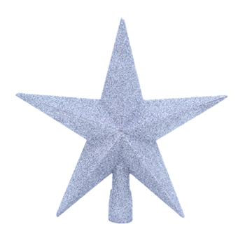 Tree Topper Star Glitter Silver 20cm