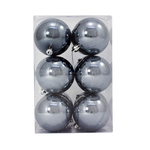 Bauble Shiny Gun Metal 70mm - 12 Pack - Christmas Decorations Brisbane