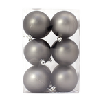 Bauble Matte Gun Metal 70mm - 12 Pack - Christmas Decorations Brisbane