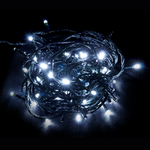Set of 100 cool white lights on 10m of green wire