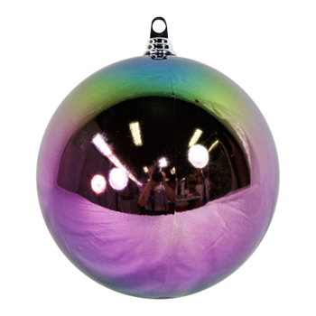 Bauble Shiny Iridescent Black 200mm