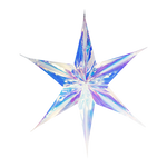 Star 6 Point Iridescent Clear 91cm - Christmas Decorations Brisbane