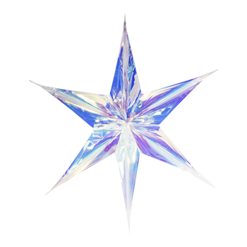 Star 6 Point Iridescent Clear 91cm - Christmas Decorations Brisbane