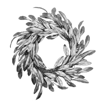 Wreath Matte Silver Leaves 50cm - Christmas Decorations Brisbane