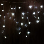 Connectable clear cable cool white icicle lights