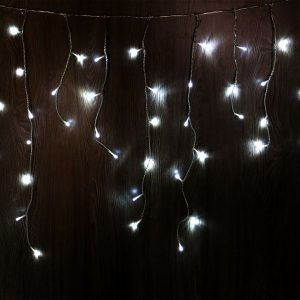 Light Icicle Solar Cool White 14m - Christmas Decorations Brisbane