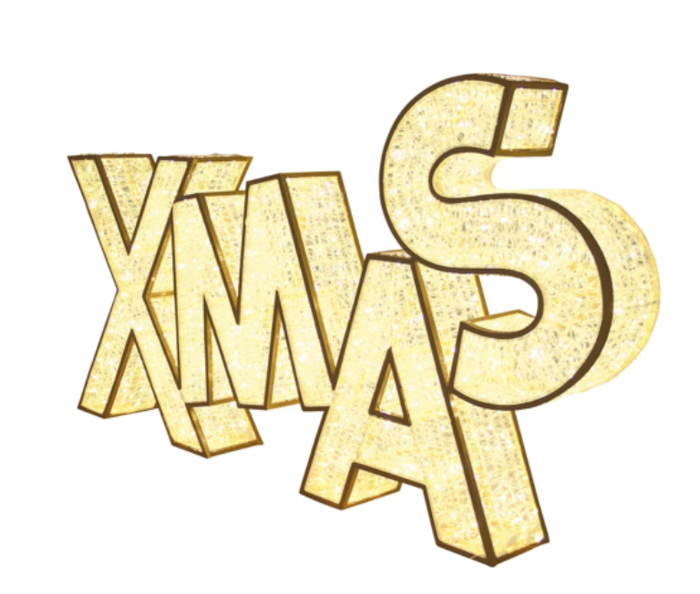 Letters - 3D XMAS Christmas Outdoor Display LED Lights 1.3M - - Christmas Decorations Brisbane