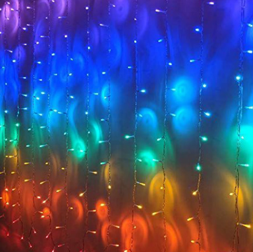 Curtain Light Multi Colour 1.8 x1.8m - Christmas Decorations Brisbane