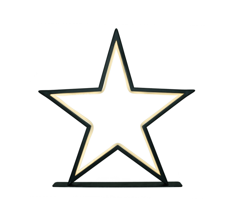 Star Table Decoration Metal Neon Flex - Black - Christmas Decorations Brisbane
