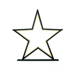 Star Table Decoration Metal Neon Flex - Black - Christmas Decorations Brisbane