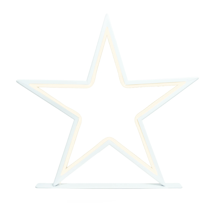 Star Table Decoration Metal Neon Flex - White