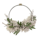 Wreath with Leaves Lucia White 60cm - Christmas Decorations Brisbane